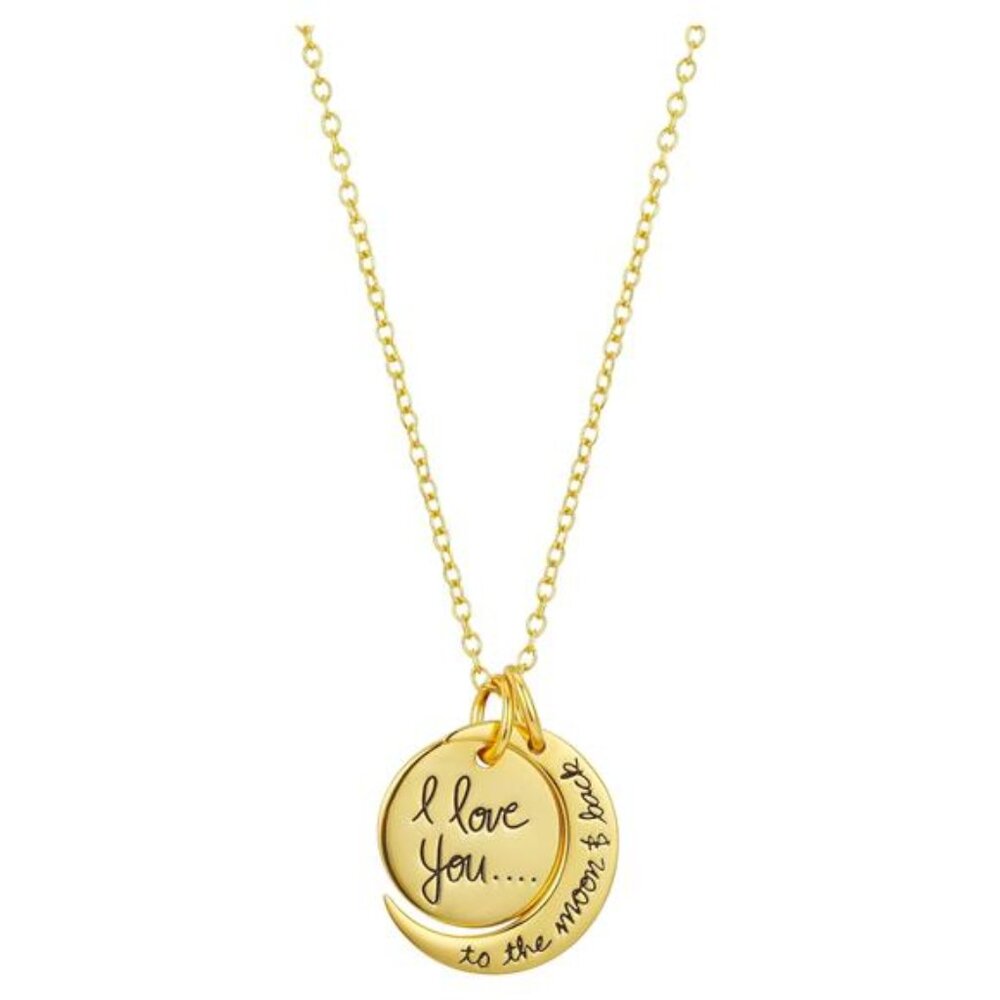Believe by Brilliance Women's Gold Plated "I Love You to the Moon & Back"